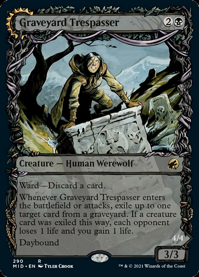 Graveyard Trespasser // Graveyard Glutton (Showcase Equinox) [Innistrad: Midnight Hunt] | The Gaming-Verse