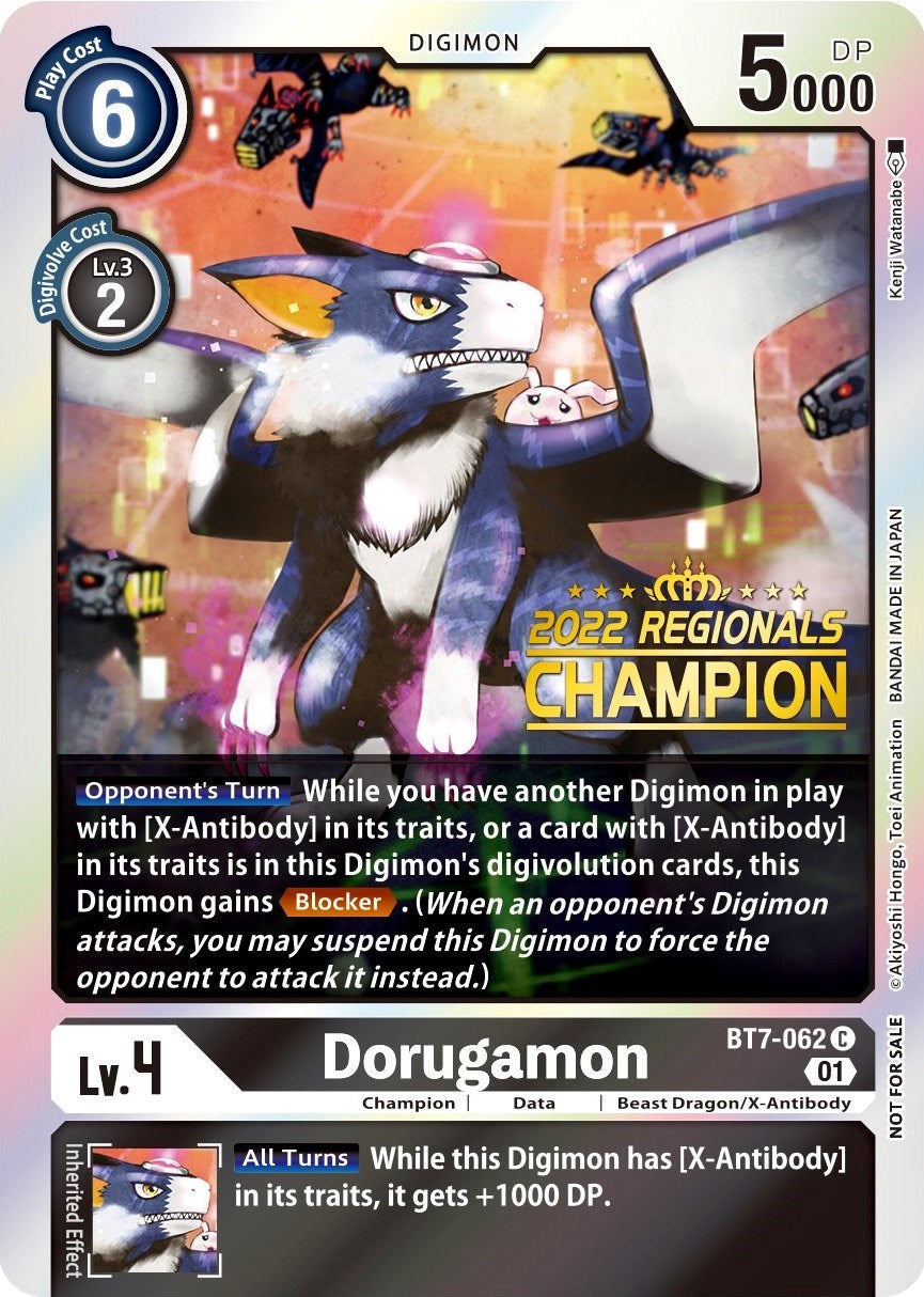 Dorugamon [BT7-062] (2022 Championship Offline Regional) (Online Champion) [Next Adventure Promos] | The Gaming-Verse