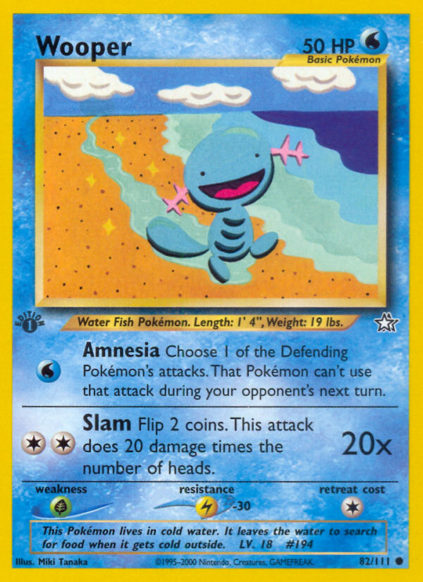 Wooper (82/111) [Neo Genesis 1st Edition] | The Gaming-Verse