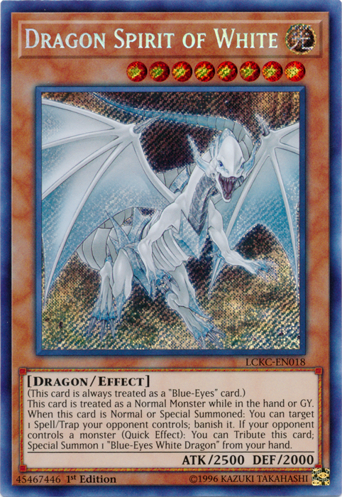 Dragon Spirit of White [LCKC-EN018] Secret Rare | The Gaming-Verse