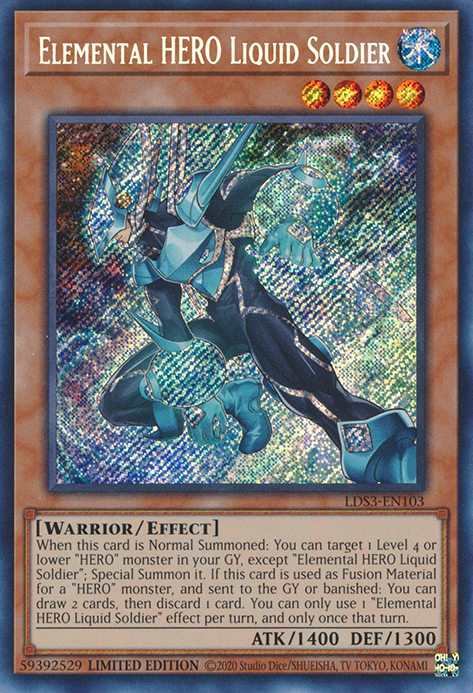 Elemental HERO Liquid Soldier [LDS3-EN103] Secret Rare | The Gaming-Verse