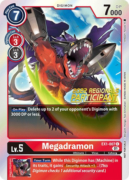 Megadramon [EX1-007] (2022 Championship Online Regional) (Online Participant) [Classic Collection Promos] | The Gaming-Verse