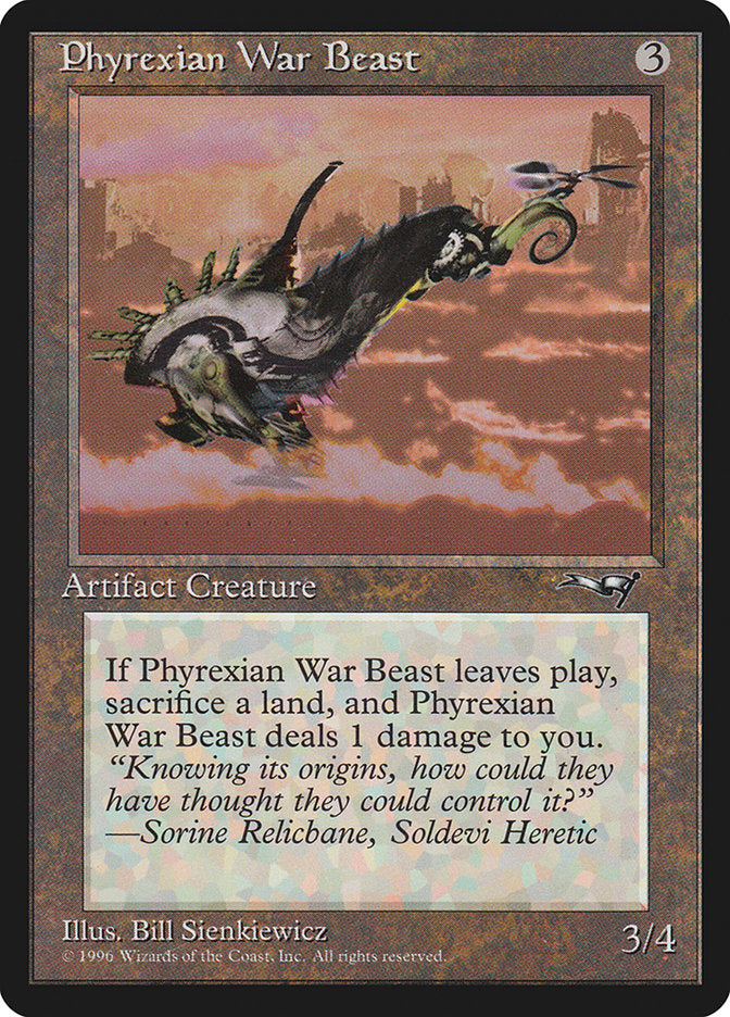 Phyrexian War Beast (Signature on Left) [Alliances] | The Gaming-Verse