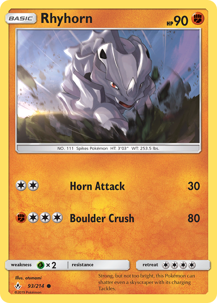 Rhyhorn (93/214) [Sun & Moon: Unbroken Bonds] | The Gaming-Verse