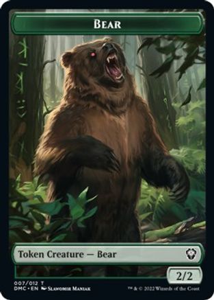 Kavu // Bear Double-sided Token [Dominaria United Commander Tokens] | The Gaming-Verse