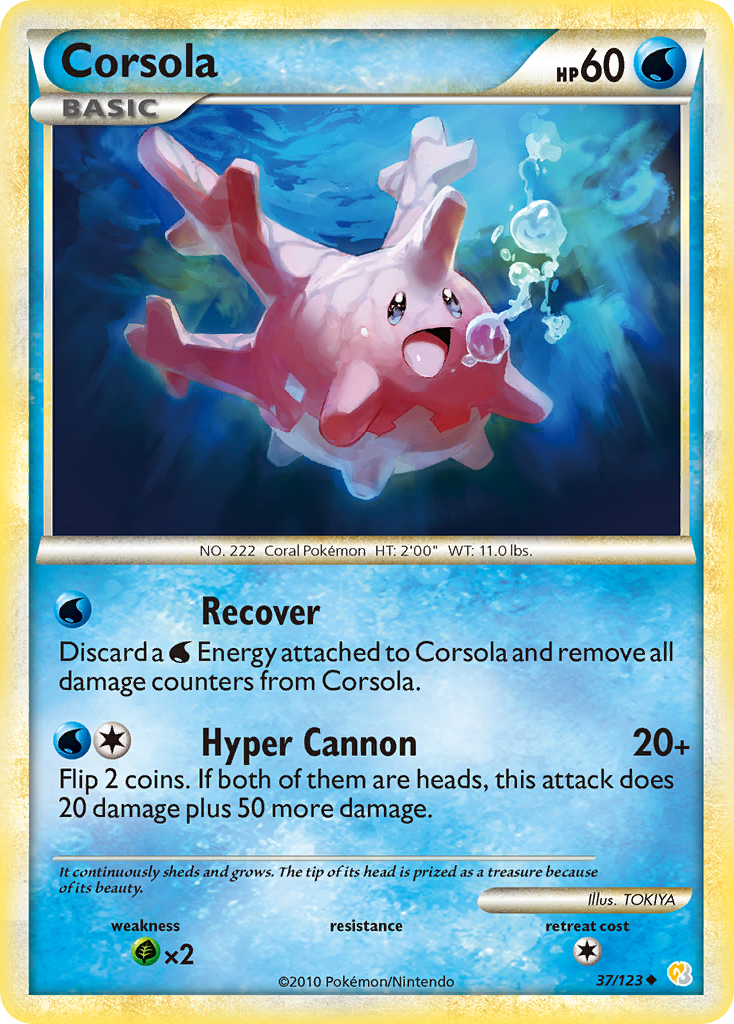 Corsola (37/123) [HeartGold & SoulSilver: Base Set] | The Gaming-Verse