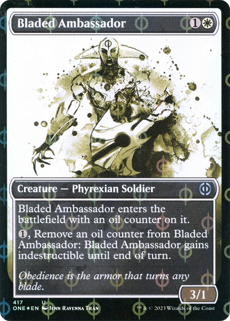 Bladed Ambassador (Showcase Ichor Step-and-Compleat Foil) [Phyrexia: All Will Be One] | The Gaming-Verse