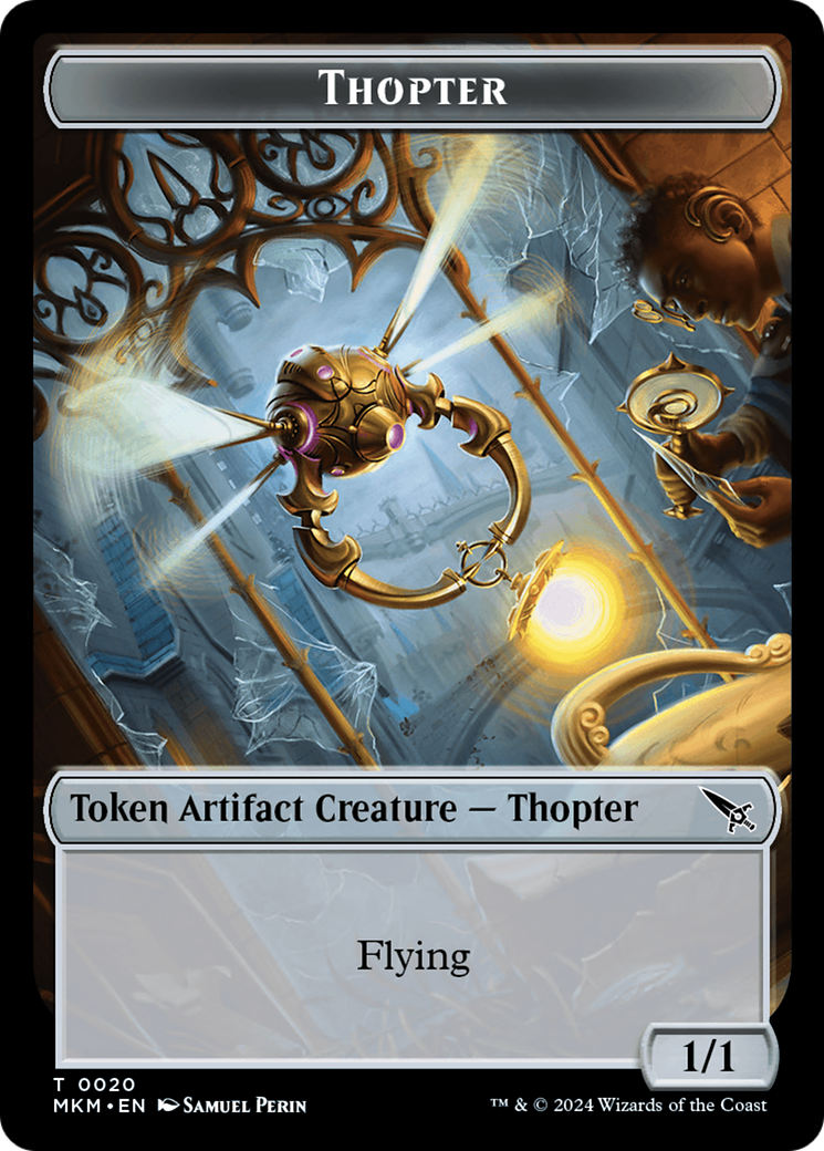 Thopter // Treasure Double-Sided Token [Murders at Karlov Manor Commander Tokens] | The Gaming-Verse