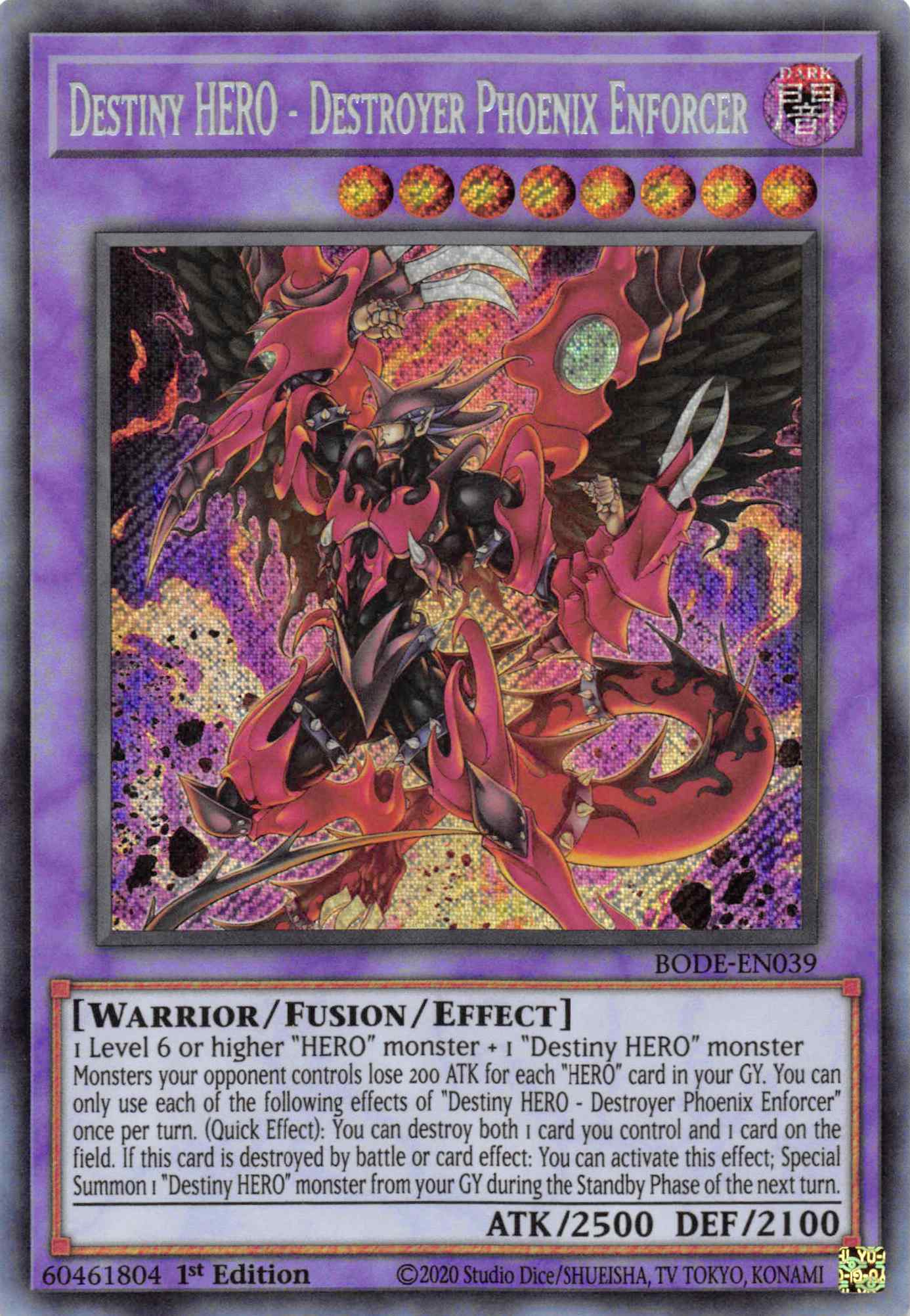 Destiny HERO - Destroyer Phoenix Enforcer [BODE-EN039] Secret Rare | The Gaming-Verse