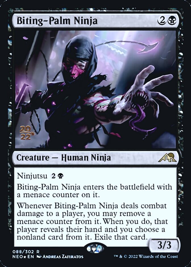 Biting-Palm Ninja [Kamigawa: Neon Dynasty Prerelease Promos] | The Gaming-Verse