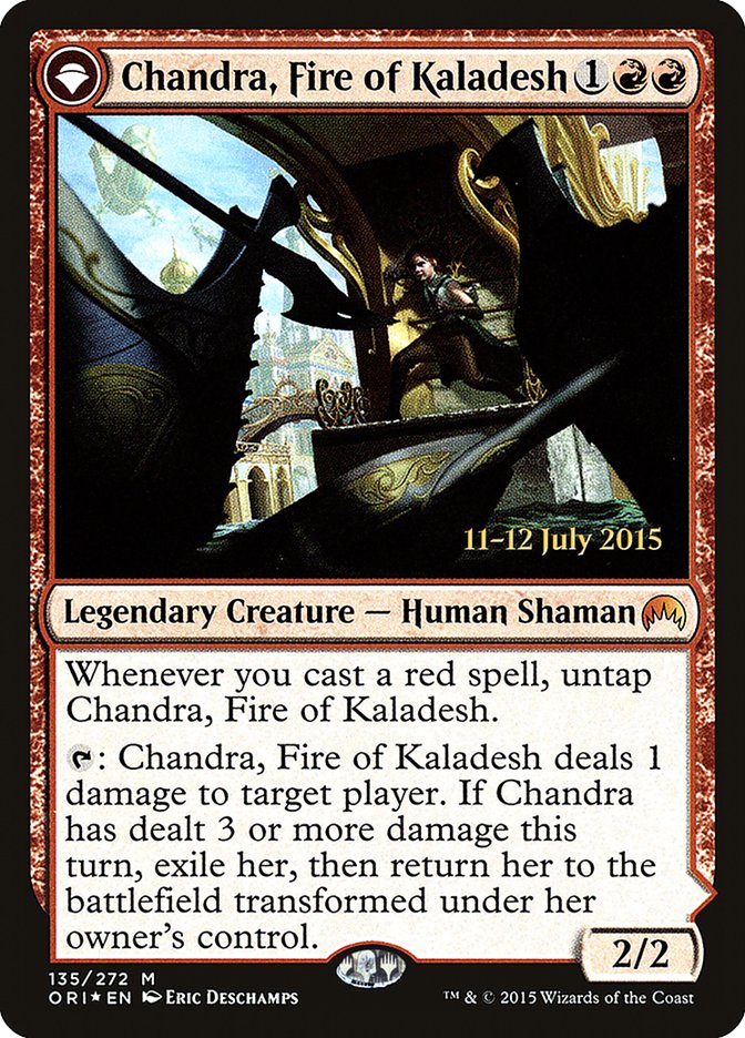 Chandra, Fire of Kaladesh // Chandra, Roaring Flame [Magic Origins Prerelease Promos] | The Gaming-Verse