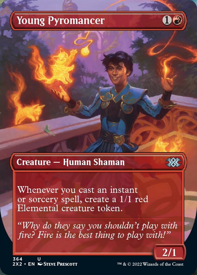 Young Pyromancer (Borderless Alternate Art) [Double Masters 2022] | The Gaming-Verse