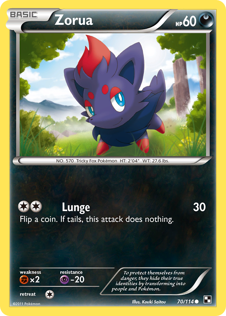 Zorua (70/114) [Black & White: Base Set] | The Gaming-Verse