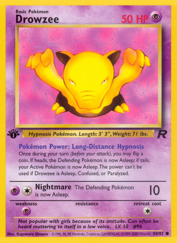 Drowzee (54/82) [Team Rocket 1st Edition] | The Gaming-Verse