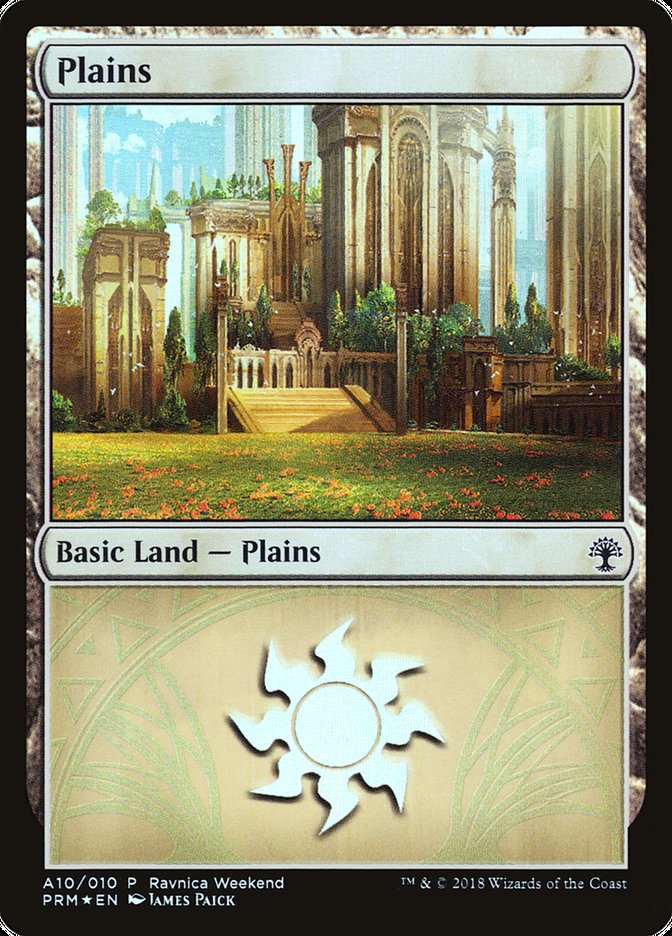 Plains (#A10) [Guilds of Ravnica Ravnica Weekend] | The Gaming-Verse