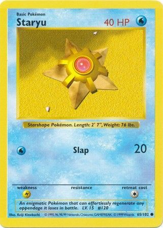 Staryu (65/102) [Base Set Shadowless Unlimited] | The Gaming-Verse