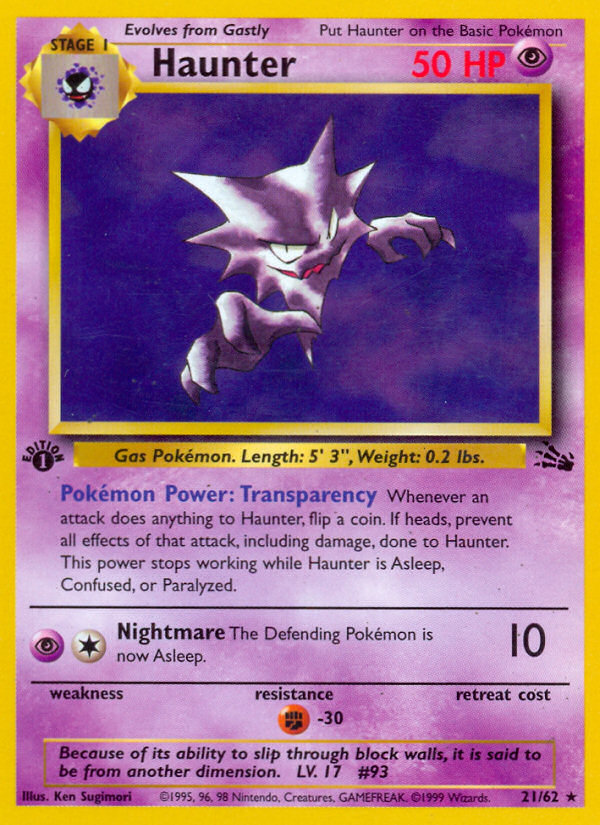 Haunter (21/62) [Fossil 1st Edition] | The Gaming-Verse