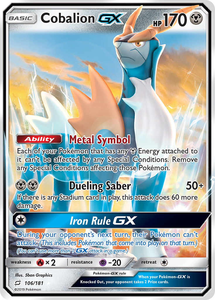 Cobalion GX (106/181) [Sun & Moon: Team Up] | The Gaming-Verse