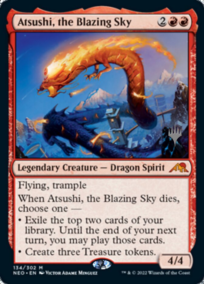 Atsushi, the Blazing Sky (Promo Pack) [Kamigawa: Neon Dynasty Promos] | The Gaming-Verse