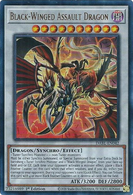 Black-Winged Assault Dragon [DABL-EN042] Ultra Rare | The Gaming-Verse