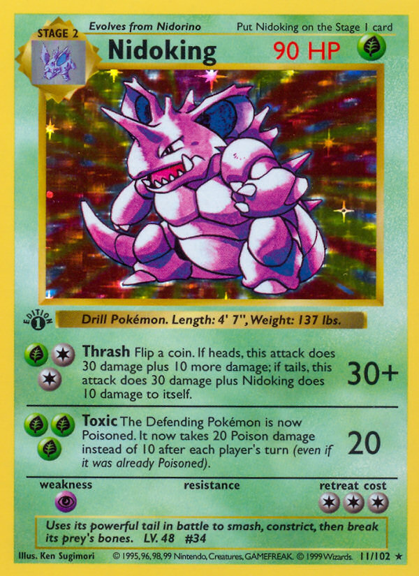 Nidoking (11/102) (Shadowless) [Base Set 1st Edition] | The Gaming-Verse