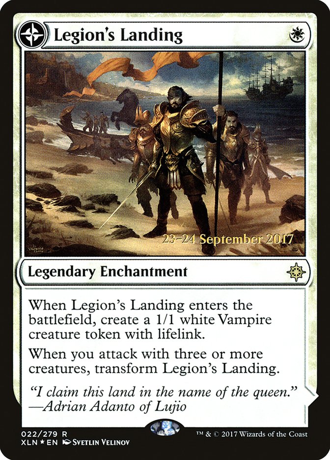 Legion's Landing // Adanto, the First Fort  (Prerelease) [Ixalan Prerelease Promos] | The Gaming-Verse