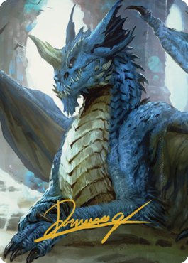 Young Blue Dragon Art Card (Gold-Stamped Signature) [Commander Legends: Battle for Baldur's Gate Art Series] | The Gaming-Verse