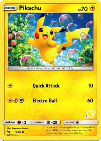 Pikachu (19/68) (Pikachu Stamp #2) [Battle Academy 2020] | The Gaming-Verse