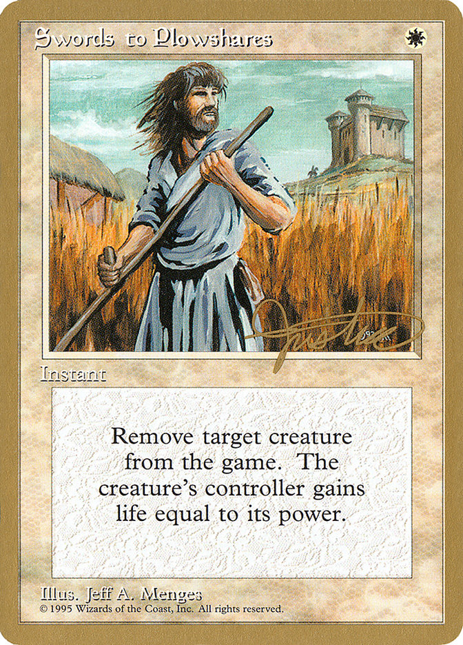 Swords to Plowshares (Mark Justice) [Pro Tour Collector Set] | The Gaming-Verse