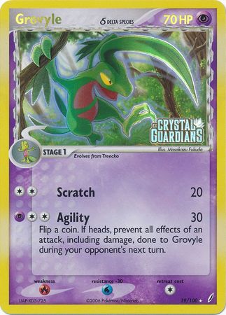 Grovyle (19/100) (Delta Species) (Stamped) [EX: Crystal Guardians] | The Gaming-Verse