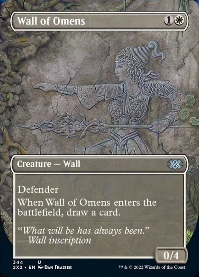 Wall of Omens (Borderless Alternate Art) [Double Masters 2022] | The Gaming-Verse