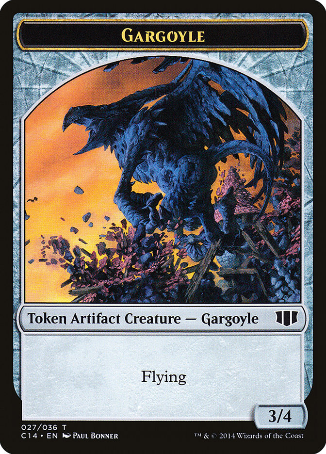 Gargoyle // Elf Warrior Double-sided Token [Commander 2014 Tokens] | The Gaming-Verse