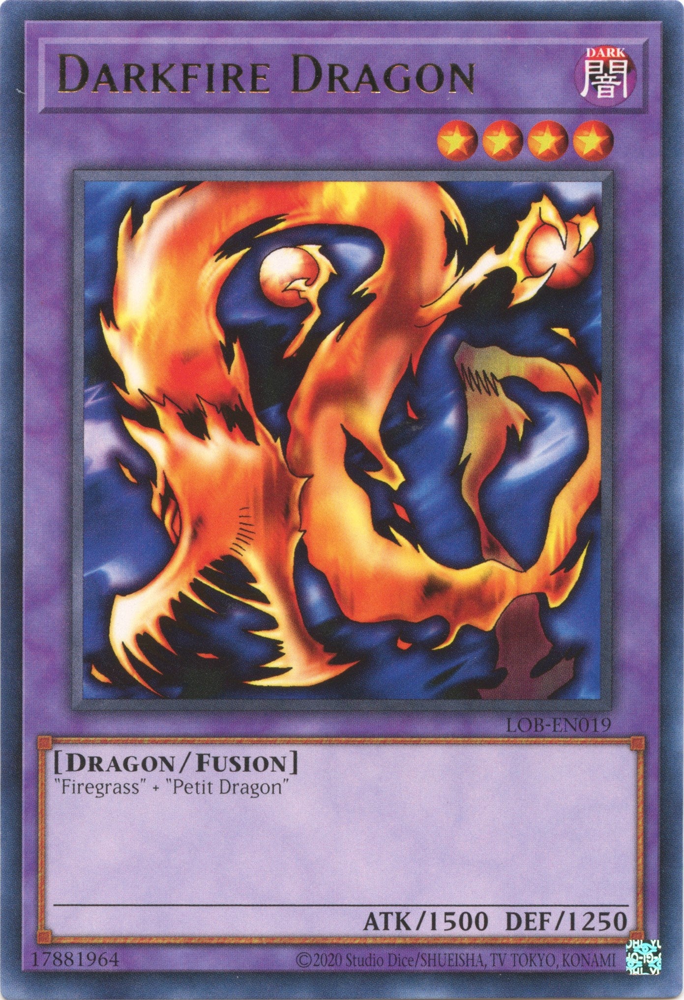 Darkfire Dragon (25th Anniversary) [LOB-EN019] Rare | The Gaming-Verse