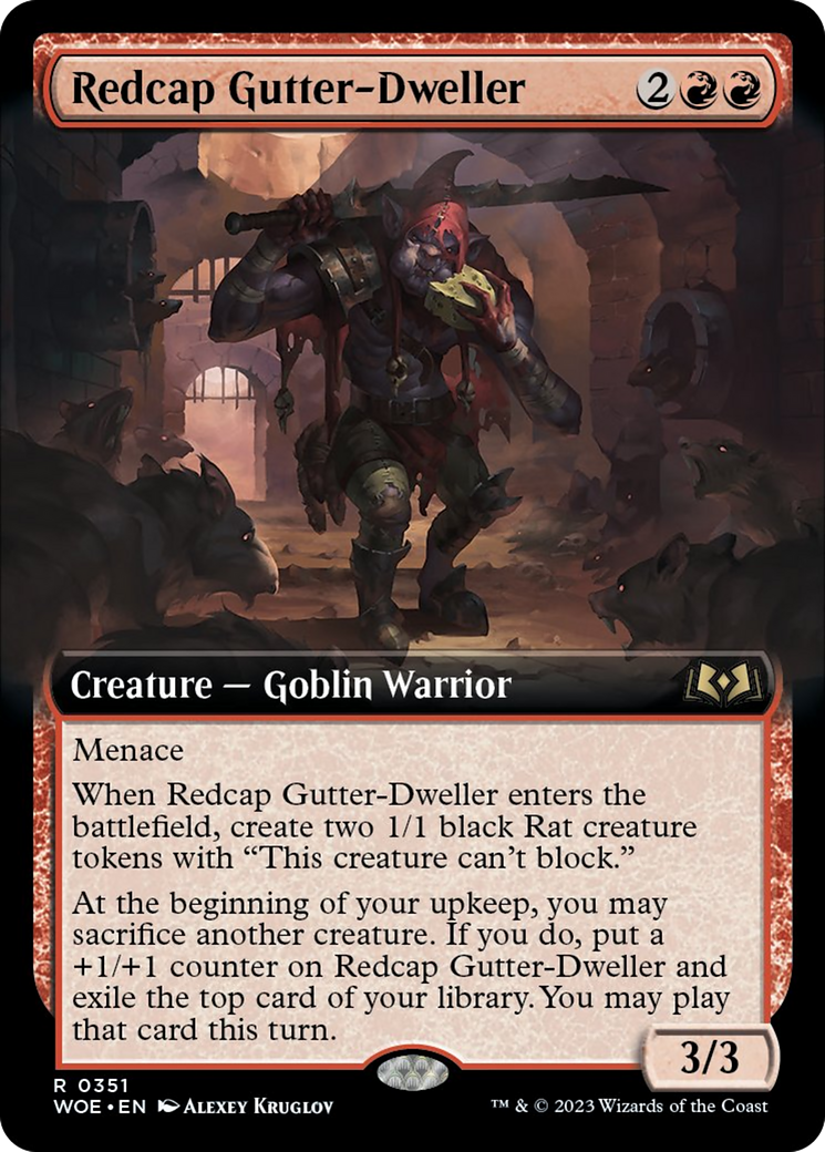 Redcap Gutter-Dweller (Extended Art) [Wilds of Eldraine] | The Gaming-Verse