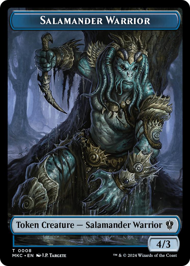 Salamander Warrior // Zombie Double-Sided Token [Murders at Karlov Manor Commander Tokens] | The Gaming-Verse