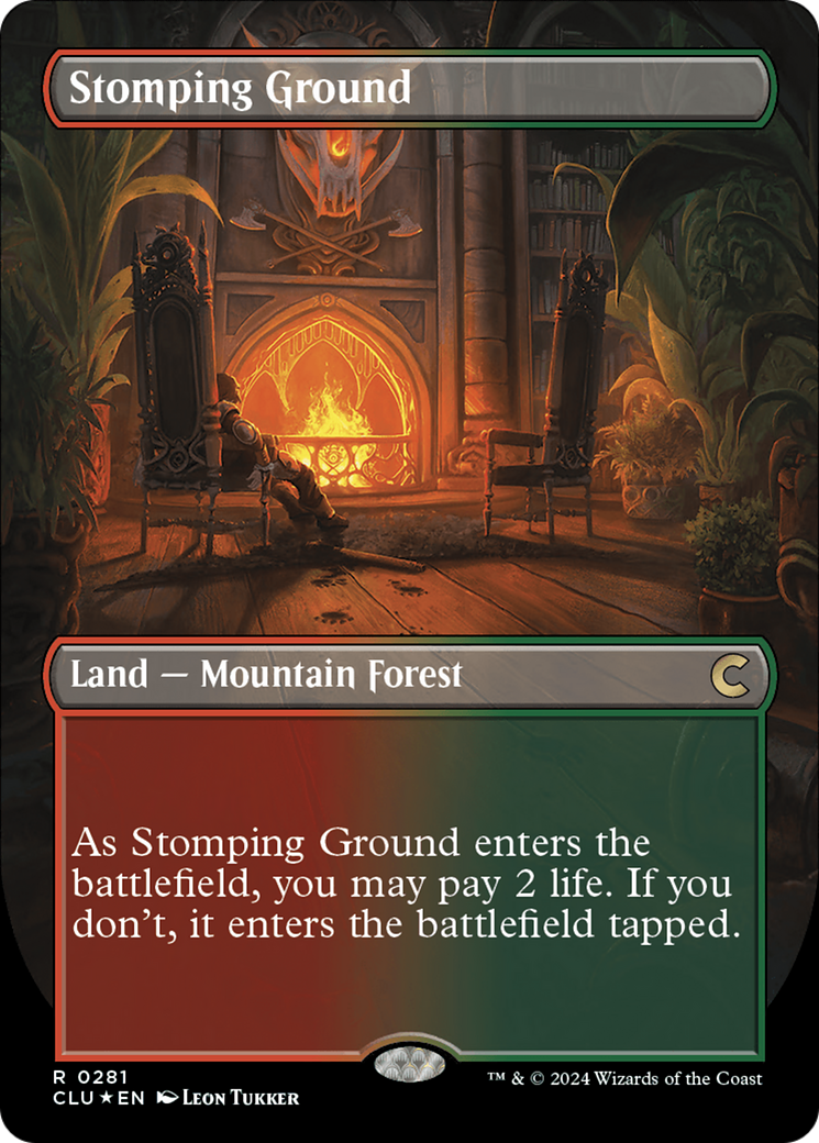 Stomping Ground (Borderless) [Ravnica: Clue Edition] | The Gaming-Verse