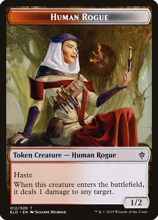 Human Rogue [Throne of Eldraine Tokens] | The Gaming-Verse