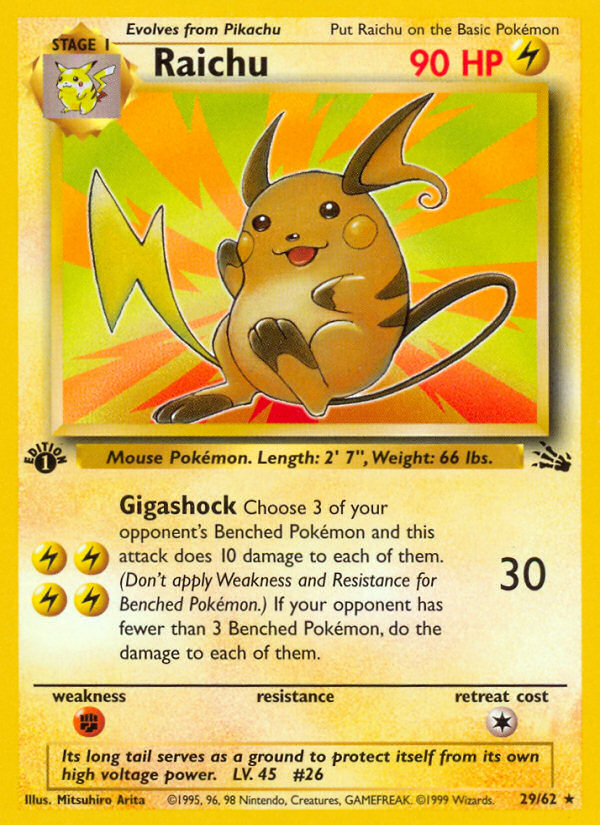 Raichu (29/62) [Fossil 1st Edition] | The Gaming-Verse