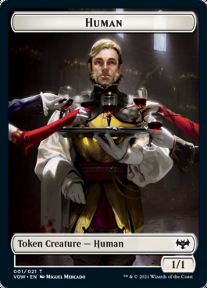 Human (001) // Zombie (005) Double-sided Token [Innistrad: Crimson Vow Tokens] | The Gaming-Verse