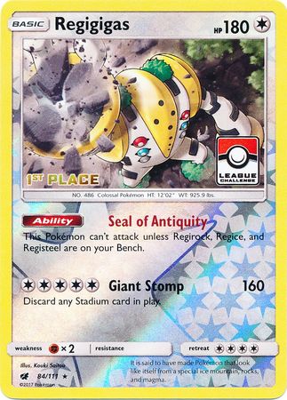 Regigigas (84/111) (League Promo 1st Place) [Sun & Moon: Crimson Invasion] | The Gaming-Verse