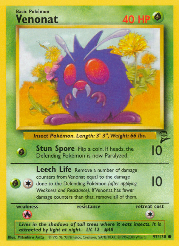 Venonat (97/130) [Base Set 2] | The Gaming-Verse