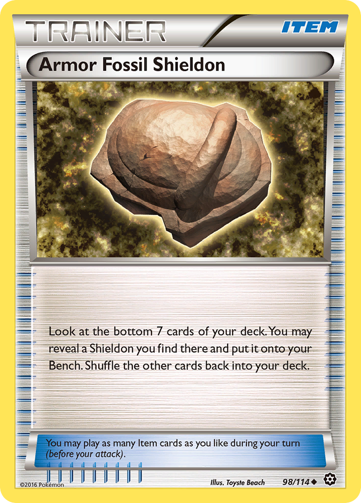 Armor Fossil Shieldon (98/114) [XY: Steam Siege] | The Gaming-Verse