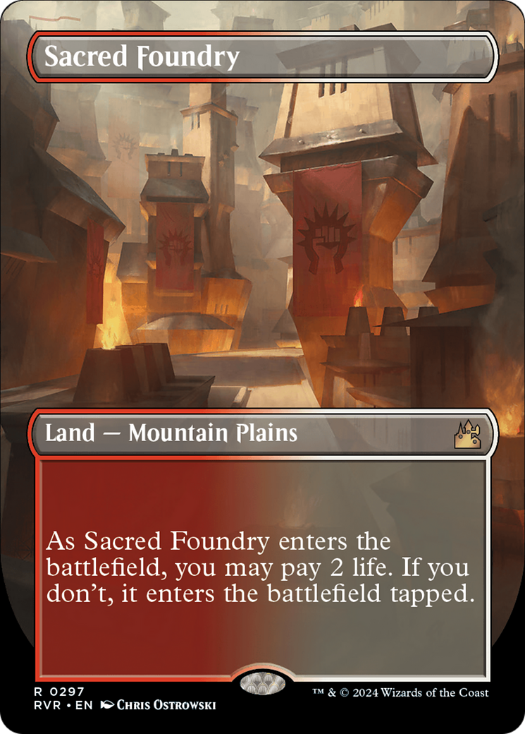 Sacred Foundry (Borderless) [Ravnica Remastered] | The Gaming-Verse