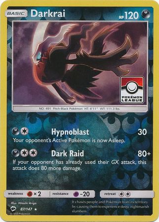 Darkrai (87/147) (League Promo) [Sun & Moon: Burning Shadows] | The Gaming-Verse