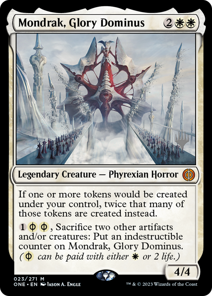 Mondrak, Glory Dominus (Promo Pack) [Phyrexia: All Will Be One Promos] | The Gaming-Verse