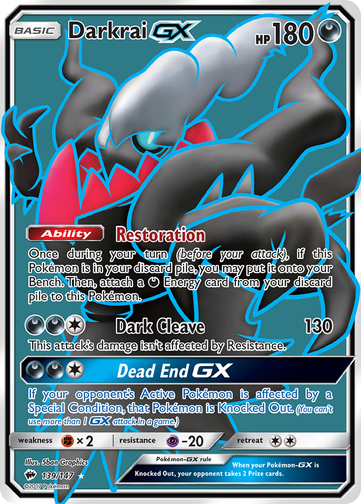 Darkrai GX (139/147) [Sun & Moon: Burning Shadows] | The Gaming-Verse