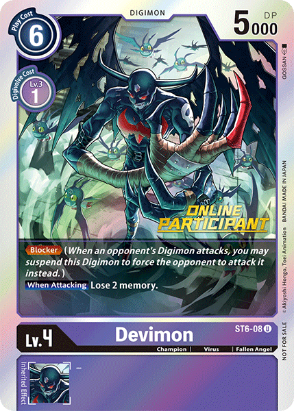 Devimon [ST6-08] (Online Participant) [Starter Deck: Venomous Violet Promos] | The Gaming-Verse