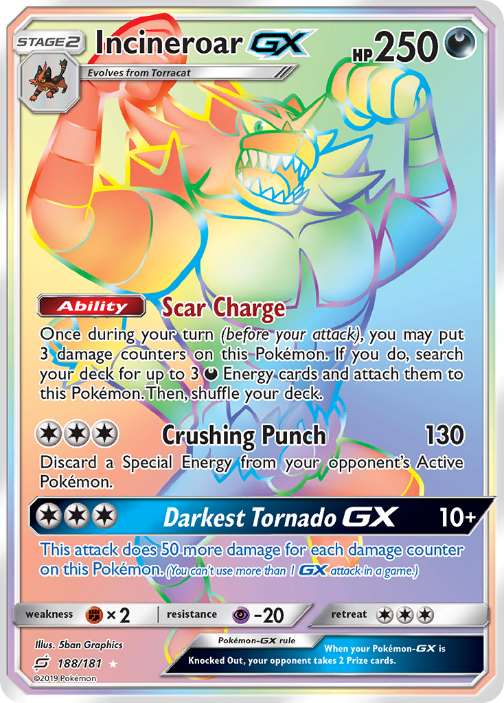 Incineroar GX (188/181) [Sun & Moon: Team Up] | The Gaming-Verse