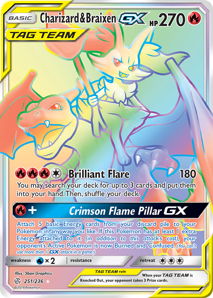 Charizard & Braixen GX (251/236) [Sun & Moon: Cosmic Eclipse] | The Gaming-Verse