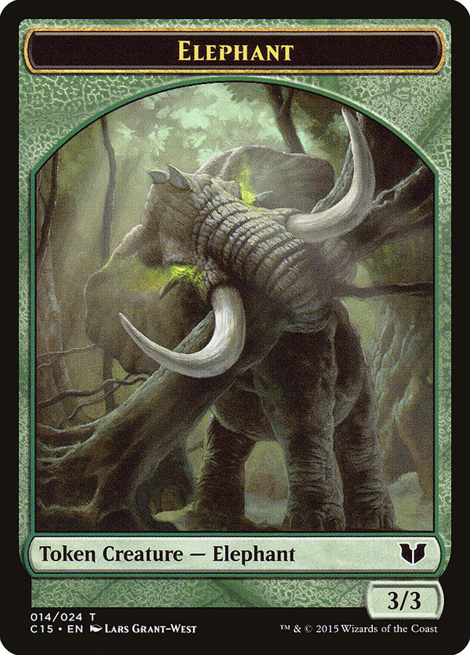 Elephant // Saproling Double-Sided Token [Commander 2015 Tokens] | The Gaming-Verse